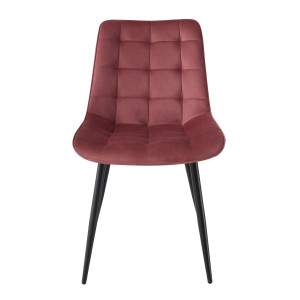 BHS LIVING Esszimmerstuhl, Küchenstuhl, Stuhl für den Wartebereich SERENA Polstersessel mit Samtstoff altrosa 55x53x88 cm